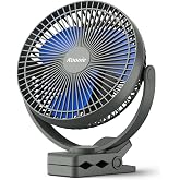 Koonie Ventilador Recargable 10000mAh, USB 4 Velocidades, 8 Pulgadas, Azul | 4 velocidades, 360&deg; ajustable, flujo de aire fue