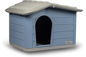 Safety Pet Villa Princess, Cuccia Smontabile per Cani Gatti, Cuccia in Materiali Riciclati, Tetto Asportabile, Dimensioni 60x41x51h Light Blue