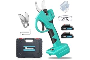 PSOGPONE Professionelle Elektrische Gartenschere für Makita 18V,Sicherheitsschalter,Tragbares Gartenwerkzeug,30mm Schnittdurchmesser Kommt mit 2X 3Ah Akku Astschere für Garten und Baum Beschneide