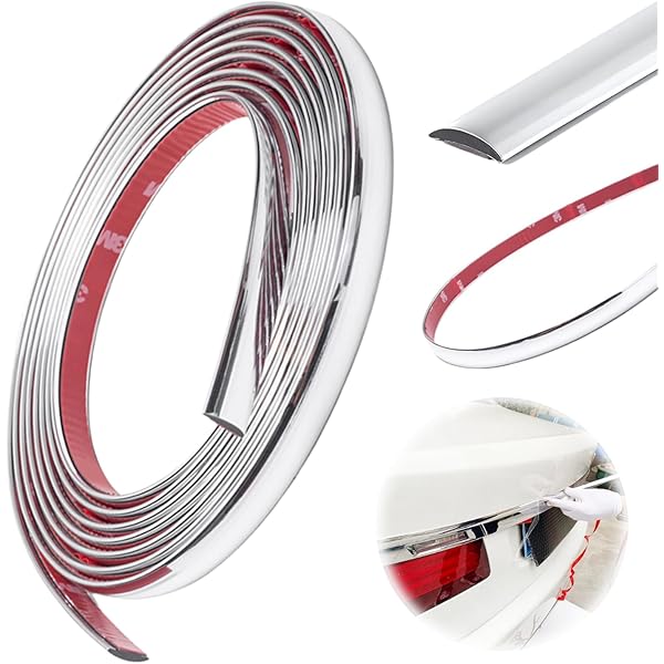 Striscia Cromata Autoadesiva Per Auto - 20mm X 5m, Decorazione E Protezione - Foto 10