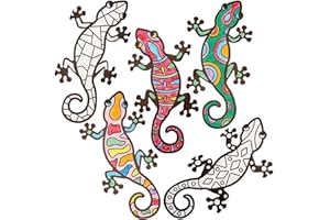 Baker Ross FN194 Lagarto Gecko Decoraciones para Colorear en Ventanas - Pack de 15, Efecto Vidriera Manualidades para Niños