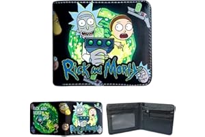 KARCUSINY ATVOYO Rick and Morty Cartera Cartera de Dibujos Animados niños Cartera Anime Cartera Ventilador de Dibujos Animados Regalo Plegable Titular de la Tarjeta Resistente para Fiestas y niños niñas