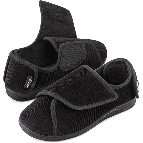 Git-up Diabetici pantoffels voor dames, traagschuim, artritis, oedeem, verstelbare comfortabele pantoffels, gesloten tenen, wit, 37 EU