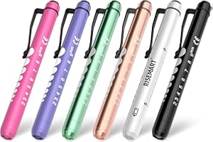 RISEMART 6 Stück Diagnostikleuchte Pupillenleuchte Wiederverwendbare LED Stiftlampe mit Taschenclip alsr Krankenschwestern Ärzte Schüler Stiftlicht (NEW 6 Stück)