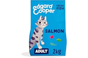 Edgard & Cooper Comida Gatos Adultos, (Salmón, 2kg), Comida para Gatos Esterilizados y Activos, Sin Cereales, Ingredientes Naturales, Carne Fresca, Hipoalergénico, Sin azúcares añadidos