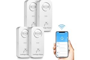TOWODE WiFi Water Leak Detector (2.4G WiFi), 90 dB Water Detector Alarm and App Alert, Wireless water level sensor, for Pipes, Bedrooms, Kitchens, Bathrooms, Basements