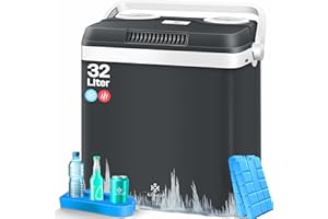 KESSER® Nevera eléctrica portátil de 32 L 12 V, Enchufe de 230 V | ENFRÍA y CALIENTA | Refrigerador Termoeléctrica | con 2X acumulador de frío