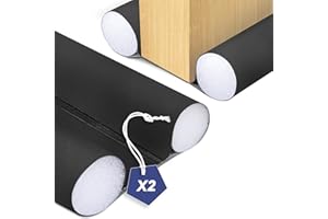 VOUNOT® Lot de 2 Boudins de Porte Isolants 96cm Découpables Bas de Porte Coupe-Froid Anti Courant d’air Isolation Phonique Anti Bruit Joint Universel pour Entrée et Maison Noir