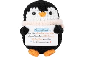 HONZEE Best Friend Gifts Friendship Penguin Gifts for Women Men Crochet Birthday Christmas Gifts for Coworker Friends True Friends are Like Adorable Penguins Special Cute Bestie Gifts for Friends Female