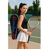 Muba Yetişkin Kort Tenis Raketi Seti Başlangı&ccedil; Seviye Taşıma &Ccedil;antası Dahil Kırmızı Grip L1, MB688-8