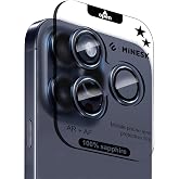 Minesk iPhone 15 Pro / 15 Pro Max ile Uyumlu Orijinal Safir Cam (%99.9 Saflıkta Ger&ccedil;ek Safir) Cihazın Kendi Lensleri ile Aynı