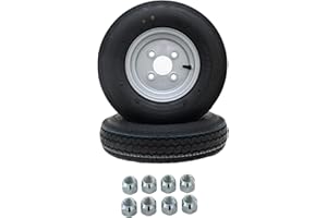 TRAILER PARTS4U 2 Stück Anhänger Deli Reifen Ersatzrad für Stema DDR Mittelloch 63mm Komplettrad 4.00-8/4.80-8 4PR Index 70M Rad inklusive 8x Kegelradmuttern