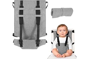 JINFANSHURICH Tragbare Sitzerhöhung für Baby & Kinder, Faltbarer Kinderhochstuhl mit Sicherheitsgurt, Reise Hochstuhl ab 6 Monate bis 3 Jahre, Universell für Esszimmerstühle, Waschbar & Kompakt