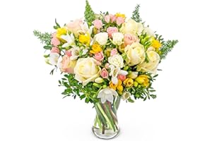 PRESTIGEFLOWERS Rose et Freesia - Fleurs fraîches pour le lendemain - Bouquets d'occasion - Cadeau d'anniversaire - Superbe fleur pour une journée spéciale - Fleurs pour la fête des Mères