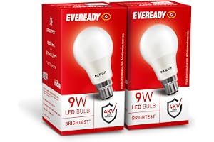 EVEREADY 9W LED Bulb, Cool Day Light (6500K), B22 Base | Energy-Efficient, 4kV Surge Protection, Long-Lasting Durability, Pac
