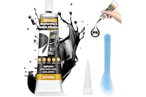Allony 100ml Colle Carrosserie, Colle pare Brise voiture, Mastique Carrosserie Voiture, Silicone Noir, Résistance aux Hautes et Basses Température, Adapté au Scellement des Carrosseries, Fenêtres