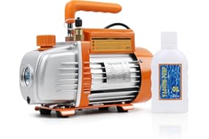 BACOENG Pompe à vide monostade 3 CFM, 1/4 HP, 1440 tr/min - Pour réparation automobile, maintenance CVC, réfrigération et dégazage de résine