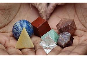 Jet International Conjunto de geometría de 7 chakras Platónico Sólidos Curación Folleto de terapia de cristales Sagrado Divino Energizado Cargado Positivo Paz