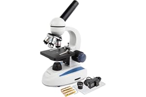 AmScope M158C Cordless Compound Monocular Microscope with WF10x and WF25x Eyepieces