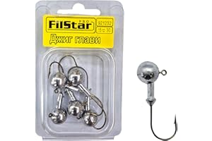 PRO FILSTAR Testine Piombate 5 x 15g - Ami da Pesca N4/0 - Ami Piombati per Esche Artificiali - Kit Teste Piombate - Jig Head Fishing Set - Pesca Accessori - Piombi da Pesca - Attrezzatura da Pesca