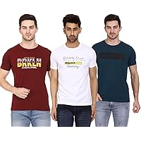Aspirer Mens Printed Round Neck T-Shirt Combo (Pack of 3)