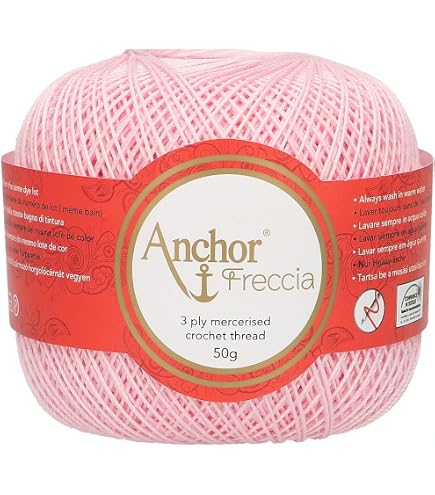 Fil à Crochet Anchor Freccia 12 Fils – 100% Coton Mercerisé Blanc, Idéal Pour Dentelle, Décoration & Vêtements Bébé