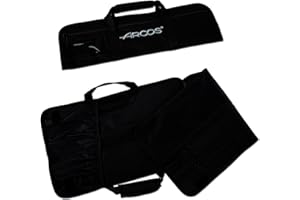 Arcos Bolsa para Cuchillos Profesional - Capacidad 4 Piezas - 100% Poliéster, 460x275 mm - Almacenamiento Seguro y Portátil (Cuchillos No Incluidos) - Negro