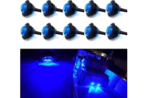 KEING 10 Pack Waterproof Marine Boat LED Lights, LED Underwater Lighting, Utility Led Interior Lights Navigation Lights Deck Courtesy Lights 12V for Yacht Boat Fishing Pontoon Sailboat Kayak (Blue)