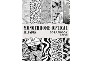 Monochrome Optical Illusion: 36+ Double-Sided Sheets of Black & White Magic | Explore Shades & Shapes for Sophisticated Crafts | Elegant Designs for ... | Perfect for Creative Expression & Decor