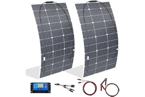 200W 12V/24V Flexibel Solpanel Kit Perfekt för Camping Båtar Husbilar