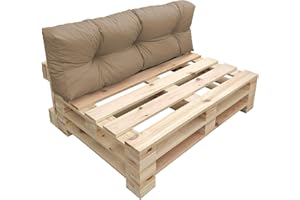 chilly pilley Coussin De Palette EU Imperméable Coussin De Jardin Imperméable Flocons De Mousse Plusieurs Tailles Et Couleurs (Coussin De Dos 120 x 40. Cappuccino)