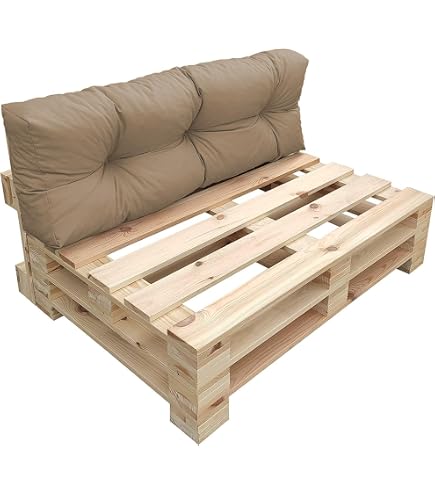 Ensemble De Coussins Palette Kruger Pour Extérieur : Coussins Canapé Jardin, Mousse Confort, Lavables – Set 120x60 + 120x40 Cm, Couleur Meringue