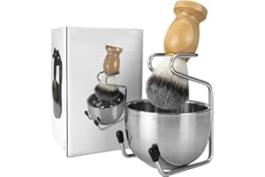 THE AMIN BEAUTY TOOLS Shaving Set for Men contains Shaving Brush, Shaving Stand & Shaving Bowl for Salon, Home and Traveling - Shaving Kit Gift for Husband, Boyfriend,Him, Men and Father