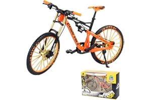 FENGQ Model roweru górskiego 1:10, model roweru górskiego, zabawka, miniaturowy model roweru, zabawka dla dzieci, prezent i dekoracja (pomarańczowy)