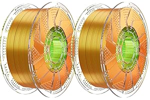 ‎CHITU SYSTEMS Chitu Systemy trójkolorowy jedwabny filament PLA, zielono-pomarańczowy, średnica 1,75 mm, 2x1KG/4,4lb do drukarki 3D