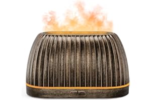 ‎SOULORIGIN SoulOrigin Bronze Flamme Aromatherapie Ätherisches Öl Diffuser, Mit 7-Farbe LED-Lichter & Auto-Shut-Off, Ultraschall- für Zuhause, 120ml Samll Duft Diffuser für ätherische Öle - Gold
