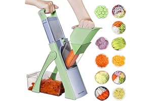 VEGGURU Cortafiambres con Mandolina, Cortafiambres de grosor ajustable, Cortafiambres de Cebolla, Cortafiambres de Patata, Cortafiambres de Tomate, Cortafiambres Multifuncional Kithcen