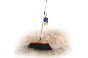 Novaliv Balai d'intérieur avec manche en crin de cheval - Mélange de poils souples - Avec manche télescopique - Crin de cheval mélangé - Idéal pour stratifié et parquet - Balai en crin de cheval -