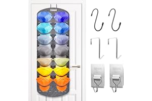 JUNUNDJING Cap Halterung Wand, Baseball Kappen Halterung, Doppelte Reihe Hutständer, Hutablage-Aufbewahrungsbox, Baseball Kappen Halterung Faltbar Kappenhalter Wand, mit 14 Taschen