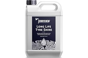 JENNYCHEM INDUSTRIAL CHEMICALS Jennychem Long Life Tyre Shine 5L – Silicone-Based Tyre Dressing for Deep Gloss Finish – Up to 3 Weeks Protection – Long-Lasting Shine in Rain, Salt & Road Grime – Made in the UK