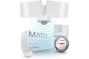 ‎MATO MATO® Doppel LED Strahler mit Bewegungsmelder Außen - 40W Wand Außenleuchte mit Bewegungsmelder - 3000K, IP65, Weiß - Aussenlampe mit Bewegungsmelder, Außenstrahler, Wandstrahler, Wandleuchte