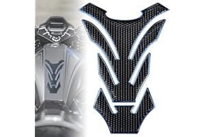 Cretassion Moto Tank Pad Tank Cover Tank Sticker, 3D Tank Pad Protector, Universal Motorcycle Tank Sticker Blu