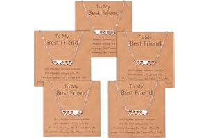 CheersLife 2/3/4/5/6 Collares de Amistad Collares de Hermanas Mejor Amiga BFF Collar de Corazón de Larga Distancia Collar de Tribu de Triángulo Regalo de Joyería para Mujeres Niñas Hijas Navidad