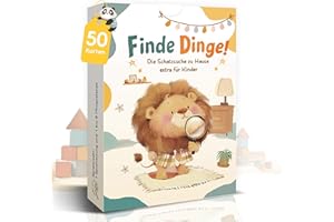 LEGEZON 50 Entdeckerkarten für Kinder – Indoor-Suchspiel und Zuhause entdecken – Finde-es Lernspiel bei schlechtem Wetter – Fördert Beobachtungsgabe, Sprache & logisches Denken – Geschenk für Mädchen & Jungen