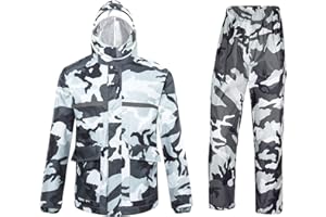 Ynport Crefreak, Impermeabile Unisex per attività all'aperto, Mimetica con Cappuccio, Giacca Antipioggia a Poncho