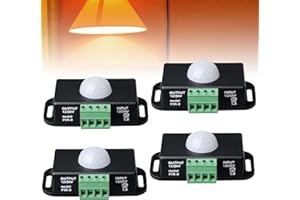 MITENING 4 Pieza Interruptor con Sensor de Movimiento, Controlador de Interruptor LED con Sensor PIR de 12V/24V para Tiras de Luz LED Flexibles
