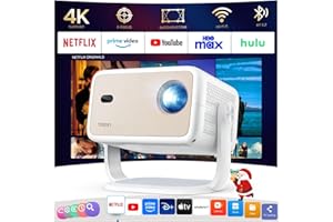 Proiettore 4K Yoton Y7-1080P Nativo + Decodifica 4K, 500ANSI Lumen Elevato, Accesso Diretto Netflix/Prime Video, WiFi 6 BT 5.2, Controllo Vocale Auto Keystone, Garanzia 2 Anni per Home Cinema
