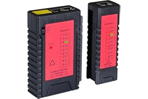 Incutex Câble Testeur, Réseau Ligne Patch Testeur RJ45 RJ11 Détecteur Localisateur Ethernet Network Wire Tracker, rouge-noir