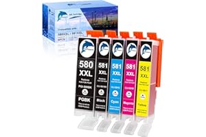 ‎GOTONERS GoToners XXL Patronen Kompatibel für Canon 580 581 Druckerpatronen PGI-580 CLI-581 für Canon Pixma TR8550 TS705 TS6350 TS6350a TS705a TS6351 TS6250 TS6150 TS9550 TS6151 TS6251 TR8500 TR7550 (5er-Pack)