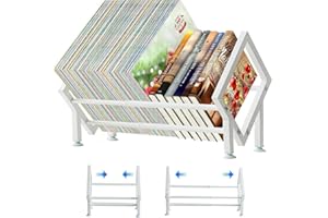 Ayicheyl Scrivania Scaffale Libri Piccola Libreria, Retrattile Porta Libri Metallico Mini Librerie, Desk Shelf Salvaspazio Biblioteca per Le Scrivanie Dei Bambini, Gli Uffici, I Soggiorni (Bianco)
